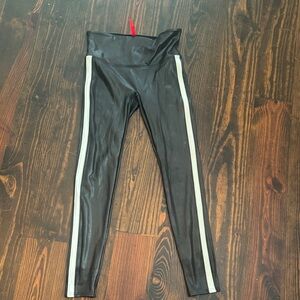 Black Leggings with White Stripes